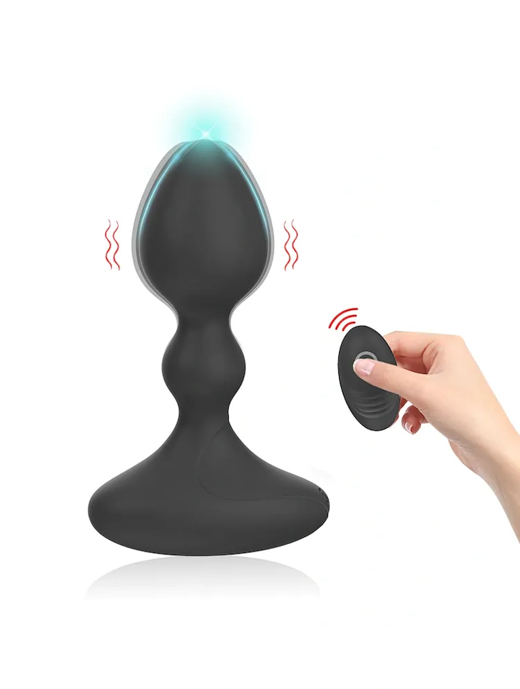 Ylove Sex Toy Anal Plug Vibrator Silicone10 Modes Remote Control Electric Prostate Massager